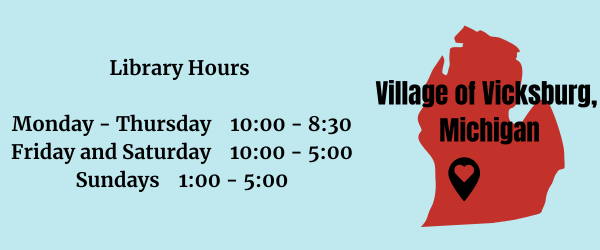 Library Regular Hours Monday-Thursday 10:00-8:30 Friday and Saturday 10:00-5:00 Sundays 1:00-5:00